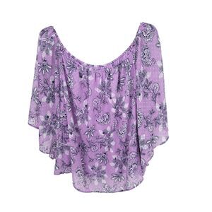 Lane Bryant Blouse Womens 26/28 Off Shoulder 3/4 Sleeve Top Lined Relaxed Plus